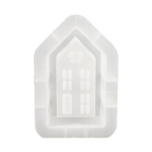 House Candle Holder Silicone Mold DIY Handmade Window Houses Plaster Concrete Resin Candlestick Casting Molds S