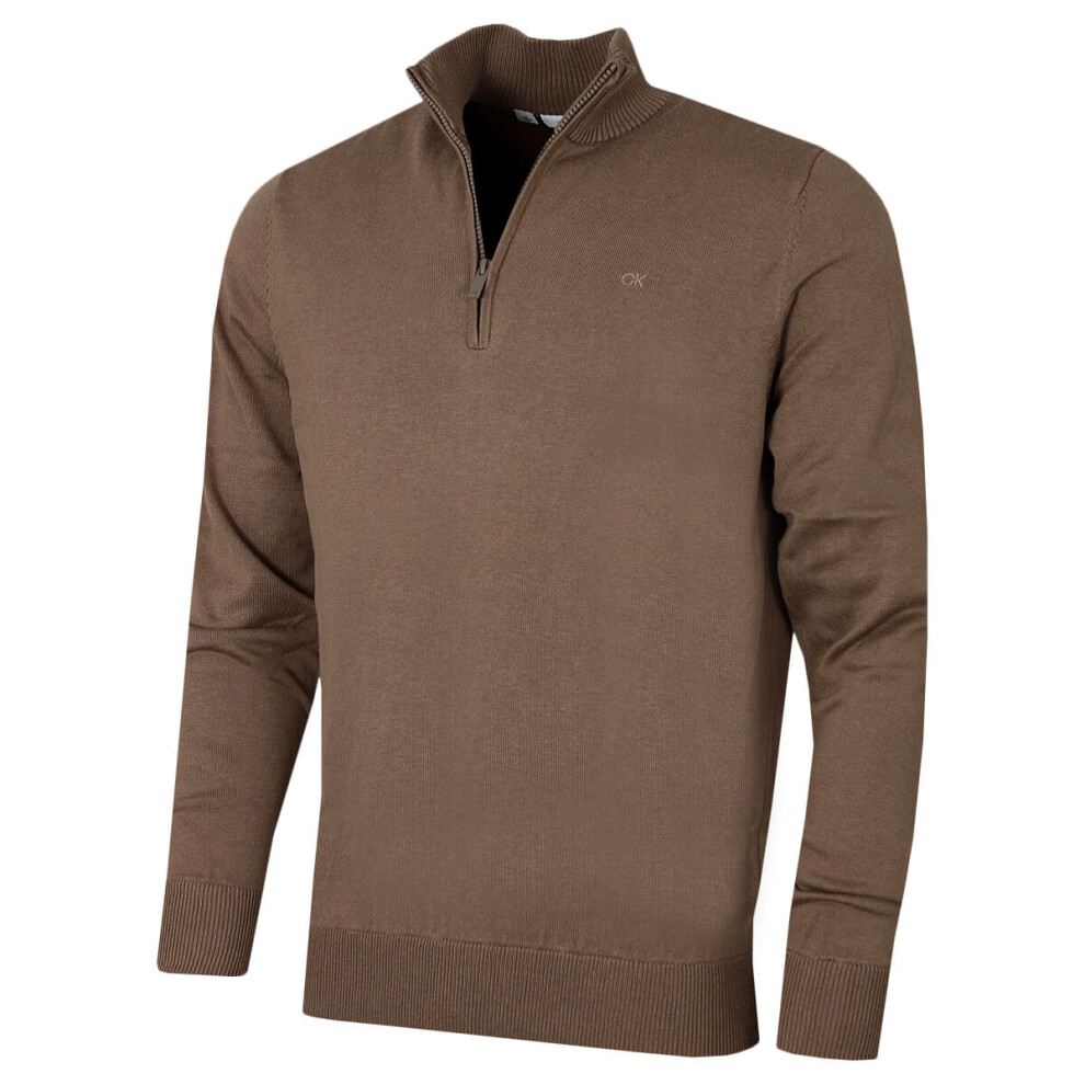 Calvin Klein (Xxxxl, Mink) Mens 2026 Campus 1/2 Zip All Season Easy Care Sweater