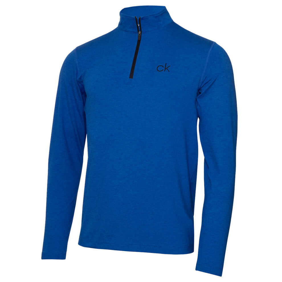 Calvin Klein (Xxl, Nautical Blue Marl) Mens Newport Hz Long Sleeve Lightweight Wicking Sweater
