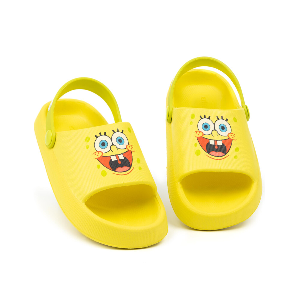 Spongebob Squarepants (12 Uk Child) Sliders (Unisex Kids ) Yellow