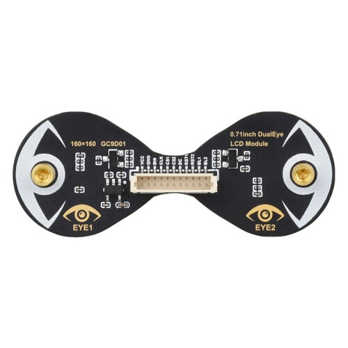 Tela LCD Redonda IPS de 0,71 Polegadas 0,71 Polegadas SPI 160X160 GC9D01 Módulo LCD de Dois Olhos Compatível com Placa Controladora ESP32 2