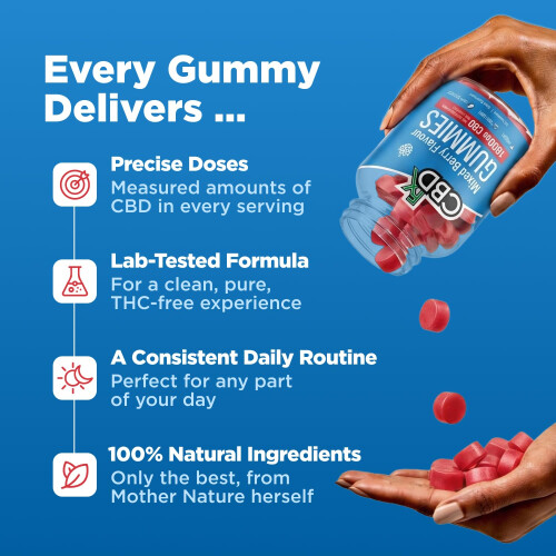 CBDfx 1500mg High Strength Mixed Berry CBD Gummies, 25mg per Gummy, 2