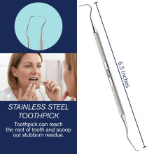 OCBA Plaque Remover for Teeth Cleaning Kit Stainless Steel Dental Plaque Removal Tool including Dentist mirror for Personal and Home Use