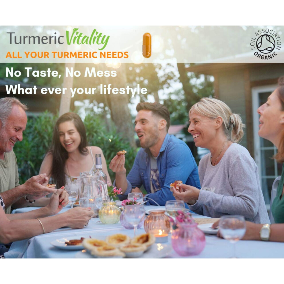 Turmeric Vitality Black Organic Turmeric Curcumin Capsules 1420Mg High Strength Serving With Pepper & Ginger For Maximum Absorption Of Curcumin | 120 Veg Capsules - Ce
