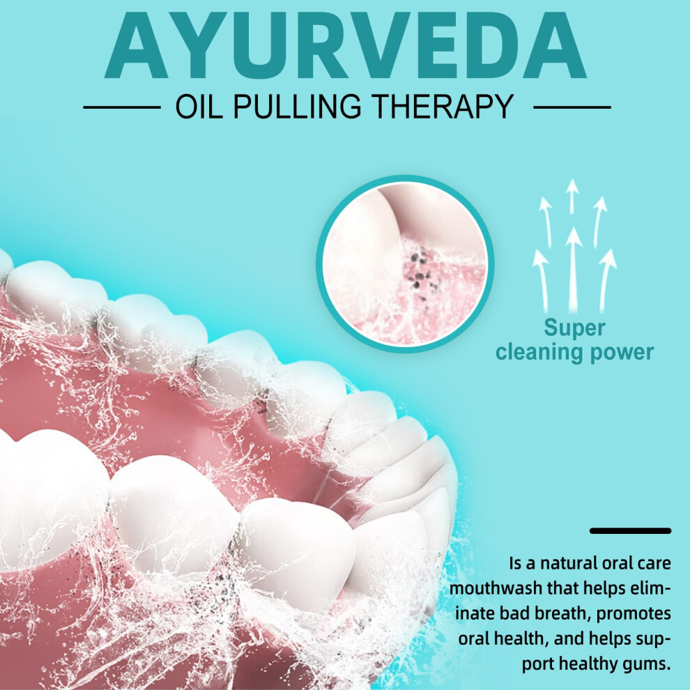 Wanfaer Mint Oil Pulling Mouthwash With Tongue Scraper - Natural Coconut Oil Pulling For Teeth Whitening, Fresh Breath, Teeth Whitening And Healthier Teeth &