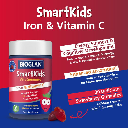 Bioglan SmartKids Iron | Vitamin C | Energy Support | 30 1