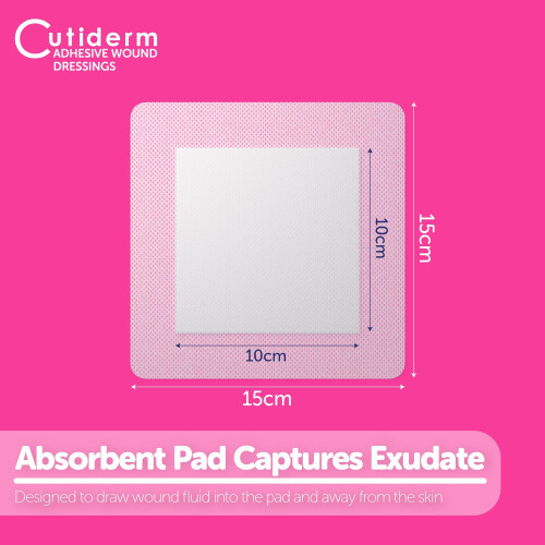 Cutiderm Adhesive Wound Dressing 15cm x 15cm - Pack of 1