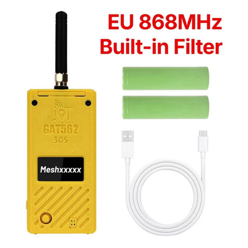 GAT562 30s Meshtastic para LoRaWAN Mesh NRF52840 SX1262 GPS Meshcore Tela OLED de 1,3 Polegadas 30dBm  WiFi 50KM 868MHz 1