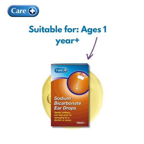 Care Sodium Bicarbonate Ear Drops, Simple, Effective and Gentle, 2