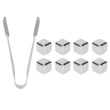 8er-Set aus 304er Edelstahl-Eiswürfeln - Clip Box Spiegelglanz