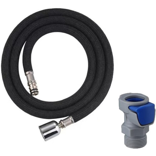 Kitchen Sink Pull Down Faucet Hose Replacement, 59 Inch Black Nylon Pull Out Hose for Kitchen Faucet