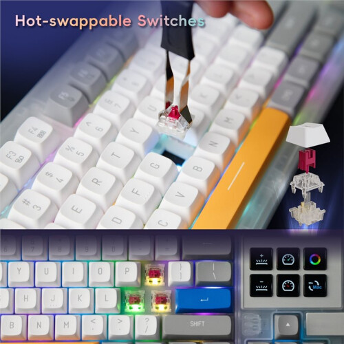 K1 Pro 6 LCD Visual Mechanical Keyboard Hot‑Swappable Macro Gaming Console RGB Controller 1