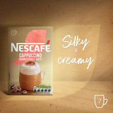 NESCAFÉ Cappuccino Unsweetened Instant Coffee 7 Sachets 100percent Res