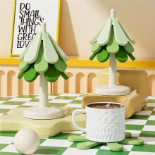 Silicone Placemat Christmas Tree Shape Pot Mat Dish Placemat Coaster Folding Heat Insulation Desktop Protection Tools