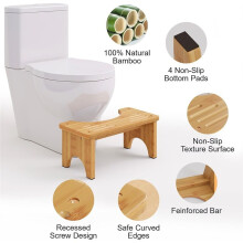 Bamboo Toilet Stool,Bamboo Squatting Potty Stool for Adults,Toilet Stool Squat Adult,Non-Slip Poop Stool for Bathroom