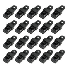 20 SZT. Klipsy do Namiotu Push-Pull Klipsy do Mocowania Namiotu Outdoor Camping Haczyki do Namiotu Wiatroszczelny Pasek Klipsy z Zadziorem-Czarny