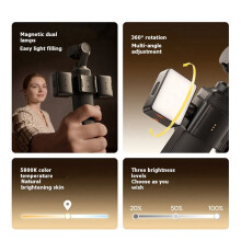 LM06 Dual Magnetic Fill Lights for Osmo Pocket 3/4 Portrait Selfies Food Photography Portable LED Video Light