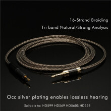 HiFi 7N OCC -TRS-Klinkenstecker 3,5 mm auf 3,5 mm Stereo-Aux-Stecker Audio-Eingangskabel Lautsprecherkabel für Kopfhörer, PC, 2 M