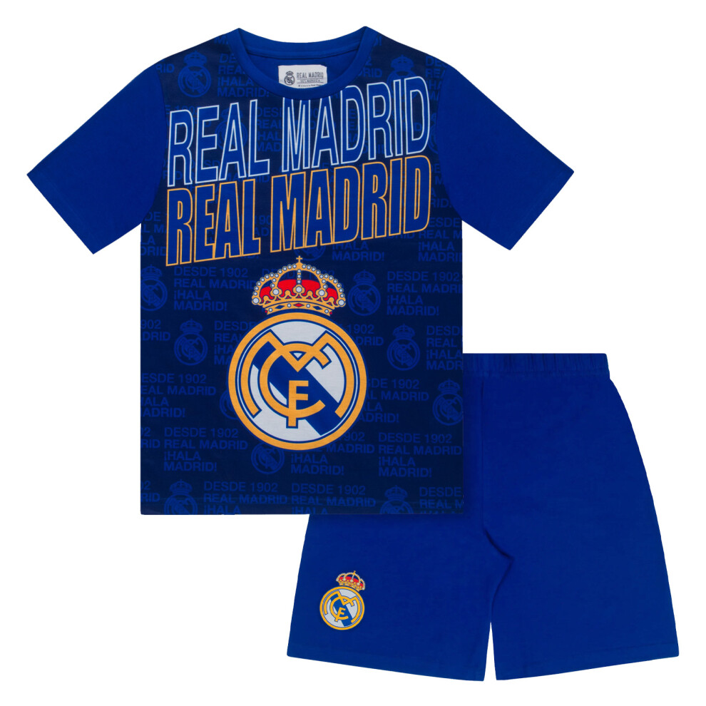 Real Madrid Boys Short Pyjamas Official Football Sleepwear Reflex - Age 2-3 Years Blue