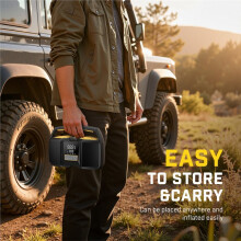 12V High-Power Emergency Tire Inflator - Portable Air Pump with LED Light for SUV, RV, Pickup Truck & Large Tires
