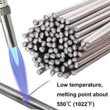 100Pcs Aluminum Brazing Rods Aluminum Welding Rods Low Melt Welding Rods 1022F, 2.0mmx50cm Rod No Flux Required