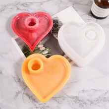 Lot de 2 Moules en Silicone pour Bougeoirs en Forme de Cœur, Faciles à Utiliser pour la Décoration Intérieure