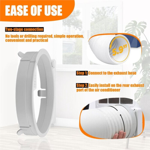 KYR35 Portable Air Conditioner Exhaust Hose Coupler, AC Extension Hose Duct Interface Adapter 2