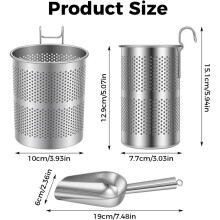 Stainless Steel Ice Scoop with Holder for Freezer, Ice Machine, Metal Ice Scooper for Ice Makers