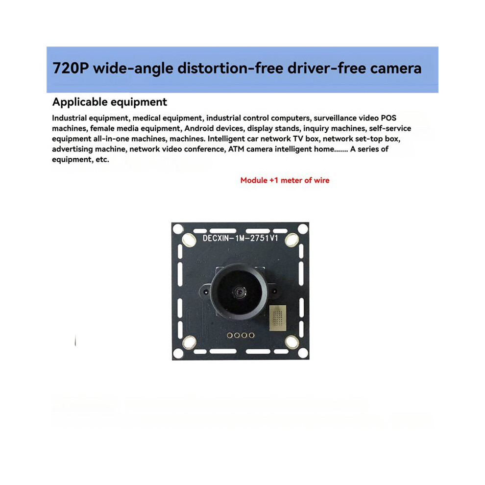 720P/60Fps 1Mp Usb Camera Module With Case 90-Degree Distortion-Free For Machine Vision Product Vision Black 4711598318151