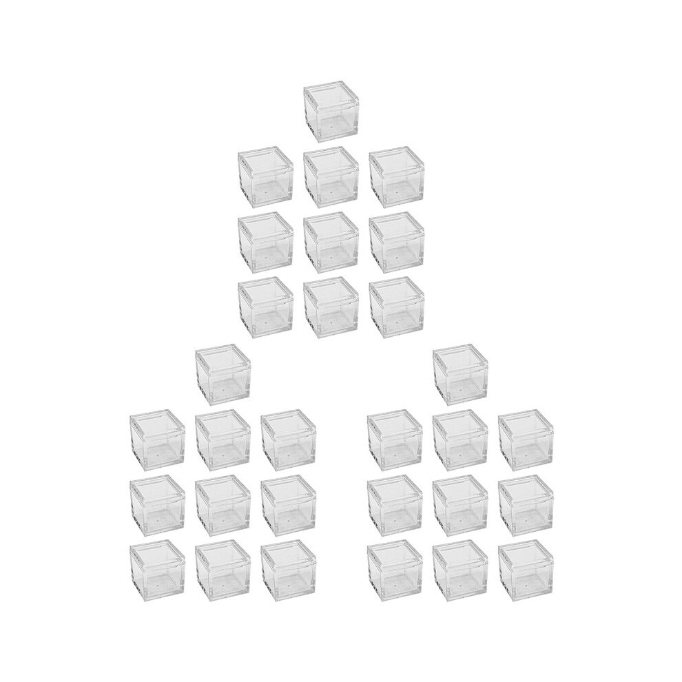 30Pcs Acrylic Box Trays For 0.39Inch 10Mm Elements Cubes Clear Case Periodic Table Bracket For Elements Collections 6031927197201