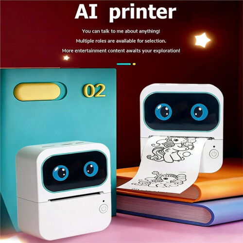 AI-Powered  Voice Thermal Printer for Coloring, Drawing, Educational Portable USB WiFi  Black 1