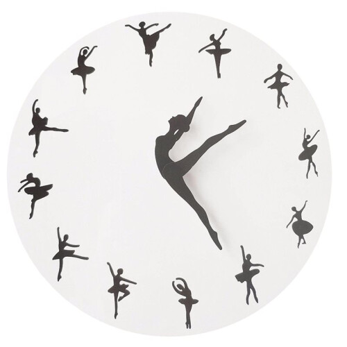 Pole Dancing Clock Hands Wall Art Decor for Dancing Room, Silent Movement Clock Dance