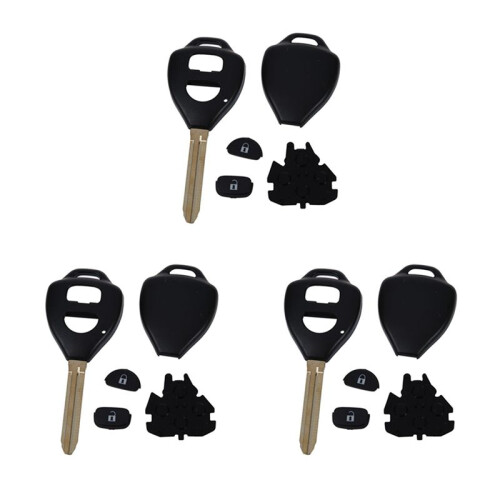 3X 2 Button Shell Key PLIP Remote Key for  Camry  Hilux Tarago Prado