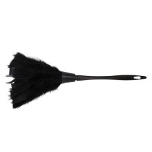 1pc Fashion Turkey Feather Duster with Black Plastic Handle Cleaning Tool(black)35cm