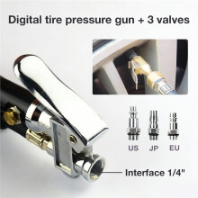 Digital Tire Pressure Gauge 0-200PSI with EU JP US Interface High-Precision with LCD Display for Tire Repair