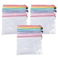10 Colors Zipper Mesh Document Bag A4 Letter Size Mesh Bag, Waterproof Document Zipper Bag,30PCS