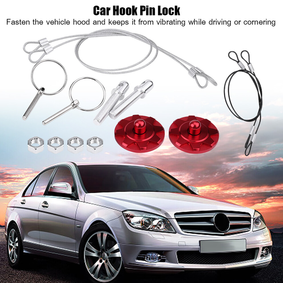 Racing Hood Lock Aluminium Alloy Red 7293282700062