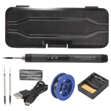 Cordless Soldering Iron Kit USB Portable Soldering Iron with LCD Adjustable Temperature Soldering Kit Gray