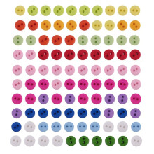 100pcs 8mm Mixed Color Round Shape Resin Buttons Sewing Accessories