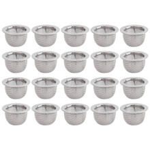 20Pcs Cocktail Smoker Filter Accessories, Double Screen Filter, Washable Stainless Steel Mesh Screen Filter Bowl