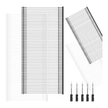 StitchGun Fasteners,2400Pcs Fixer TaggingGun Barbs Attachments with 5 Pcs Extra Fine Needles(Black/White, 2 Inch)