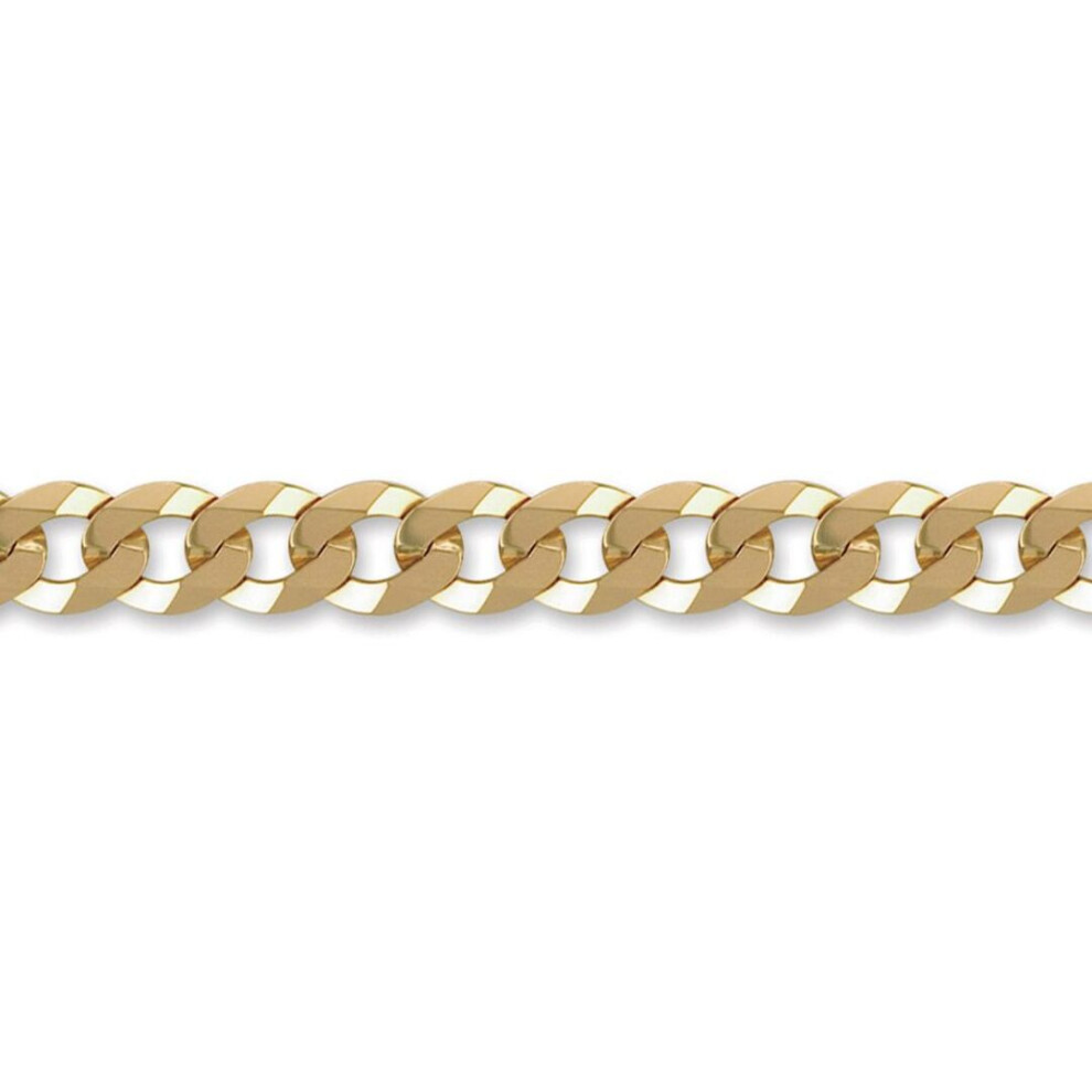 Jewelco London (22) Men's Solid 9Ct Yellow Gold Flat Curb 9Mm Gauge Chain Necklace - Jcn037h Gold,Yellow
