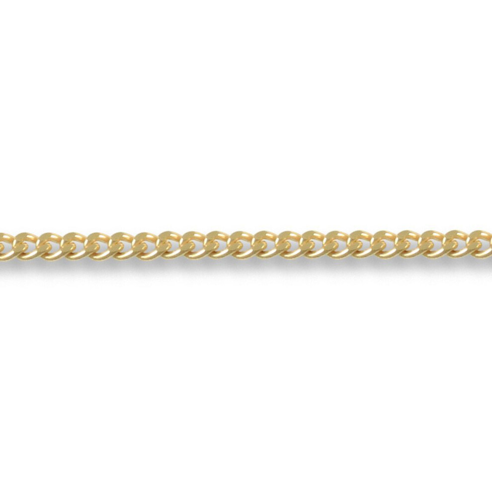 Jewelco London (22) Unisex Solid 18Ct Yellow Gold Curb 1.5Mm Gauge Pendant Chain Necklace - Jcn050c Gold,Yellow