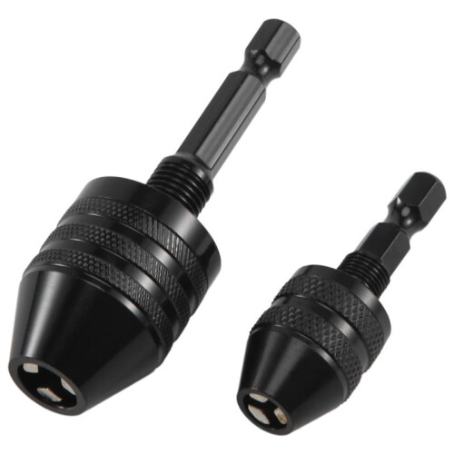 2Pcs Hex Shank Keyless Drill Chuck, Screwdriver Converter Drill Adapter Quick Change Drill Bits Tool(0.6-8mm, 0.3-3.6mm)