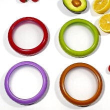 Onion Storage and Avocado Saver,Set of 4 Double-Sided Silicone Fruit Keeper Containers for Fridge,Tomatos Holder,Lemons
