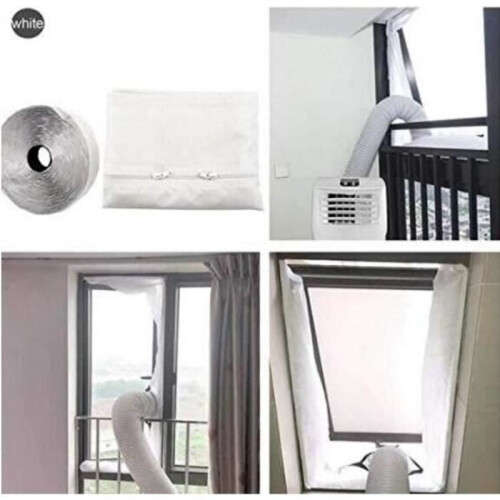 White Adjustable Window Seal Kit for Air Conditioner, Waterproof Insulation Strip for Effective Draft Protection 1