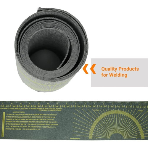 Pipe Wrap Around, Black Pipe Measuring Tool, Flex Angle Measuring and Marking Gauge 4" X 6ft' 1
