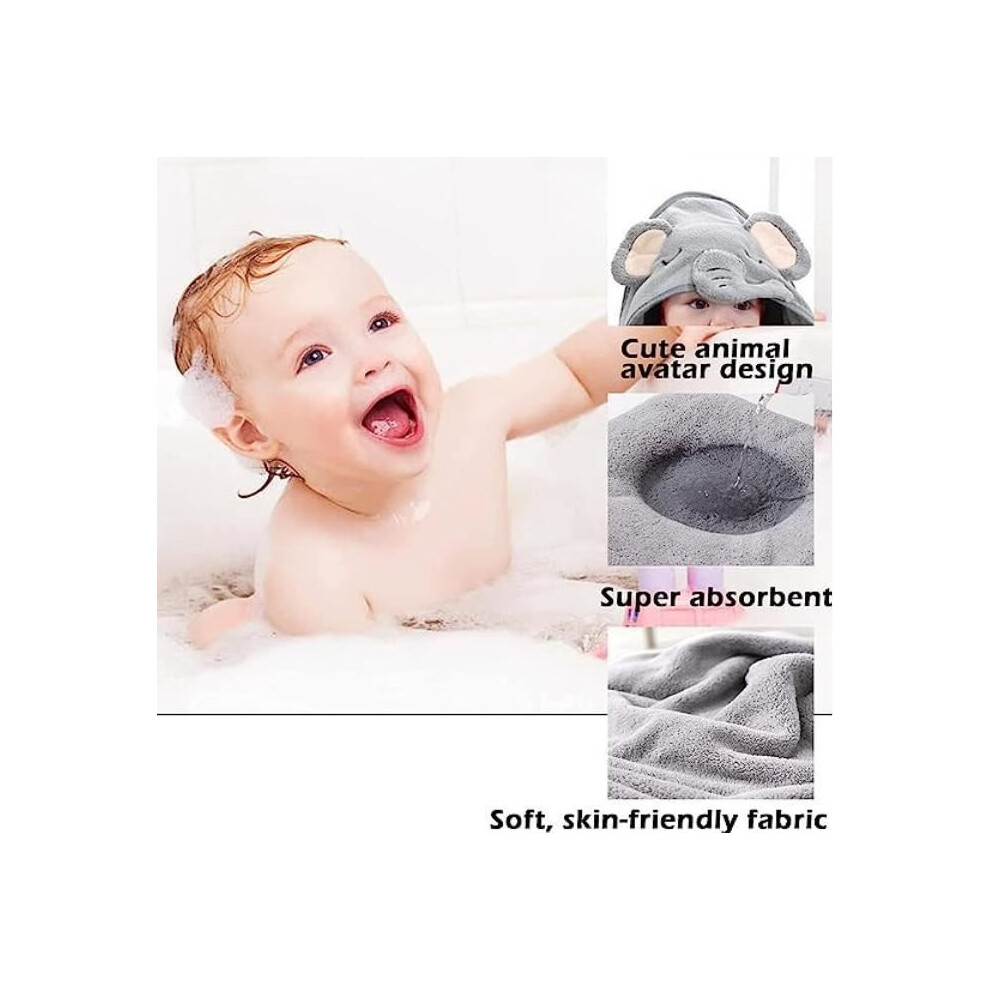 Set of 3 Hooded Baby Bath Capes, Soft Newborn Towels, Gentle Bath Wraps, Baby Shower Gift