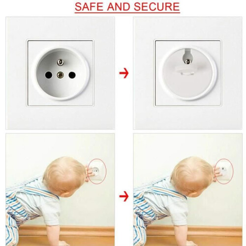 30 Pack Child Safety Outlet Covers with 5 Keys, Rotating Design for Electrical Socket Protection 1