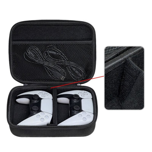 2PCS Dual Controller Storage Bag Portable EVA Bag for PS5 PS4 Various Game Controllers Handles Game Accessories Black 1